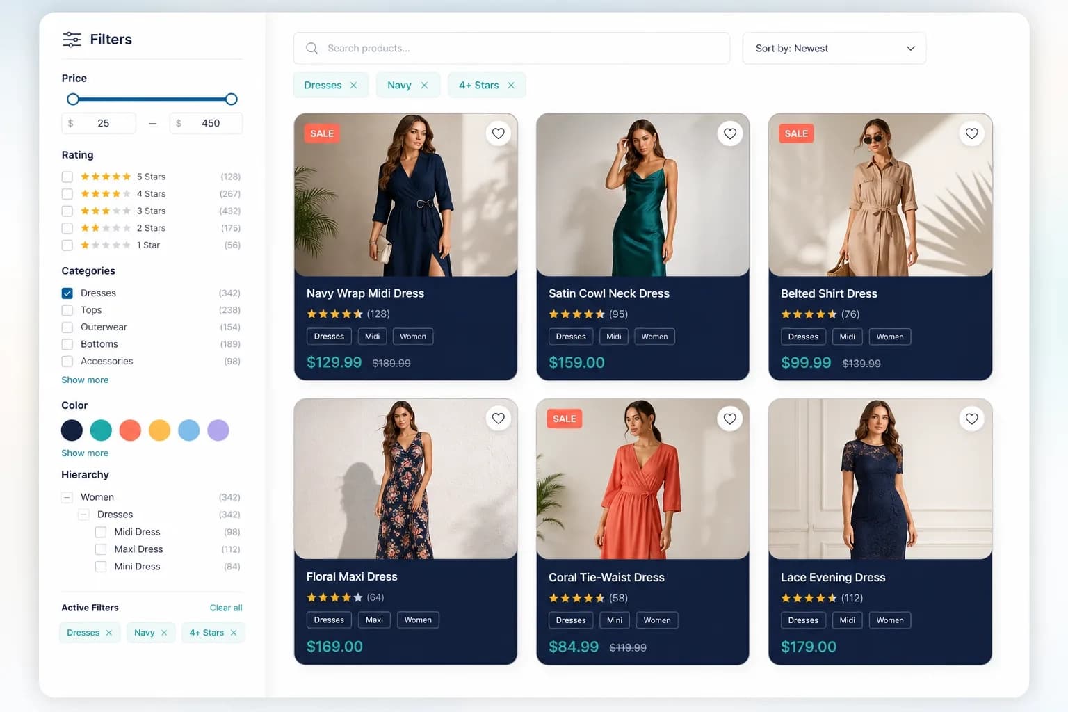 Grid Panda modern shop filtering and product grid hero